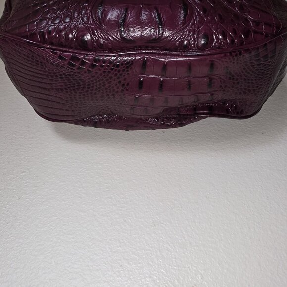 Brahmin Lauren Port Melbourne Oxblood Crocodile-Embossed Hobo Bag New - Picture 15 of 16